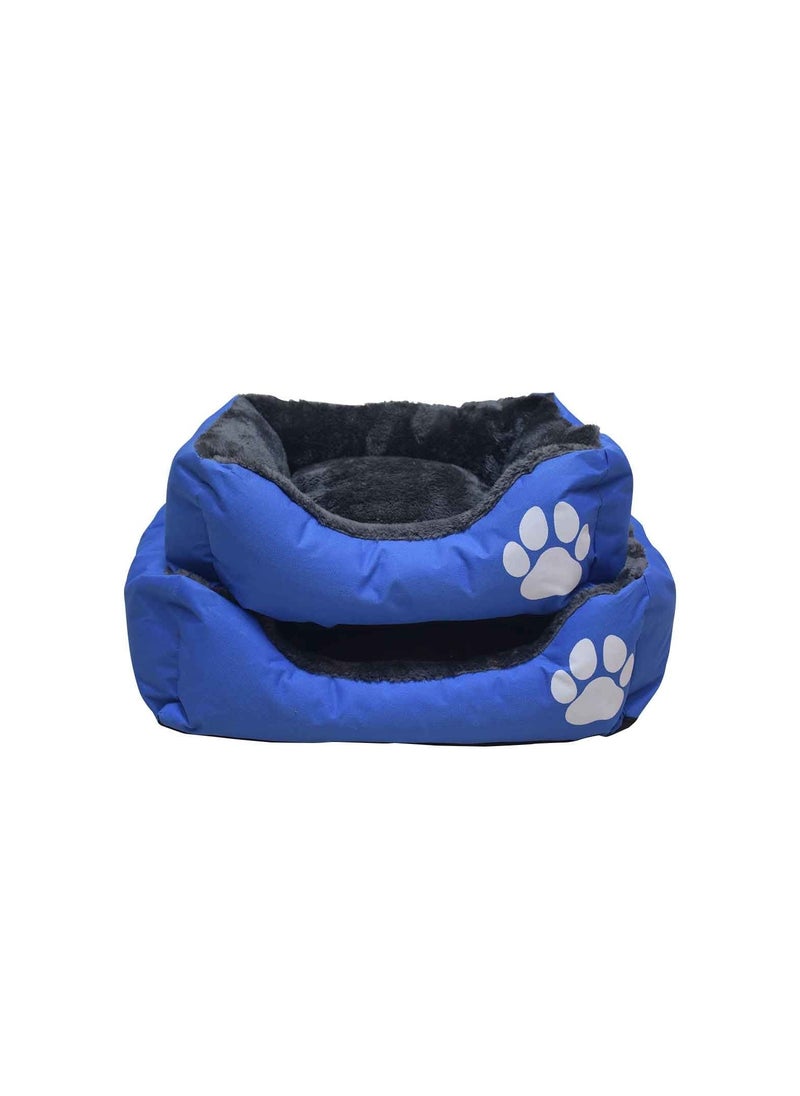 Generic Velvet pet Bed medium siz blue color 