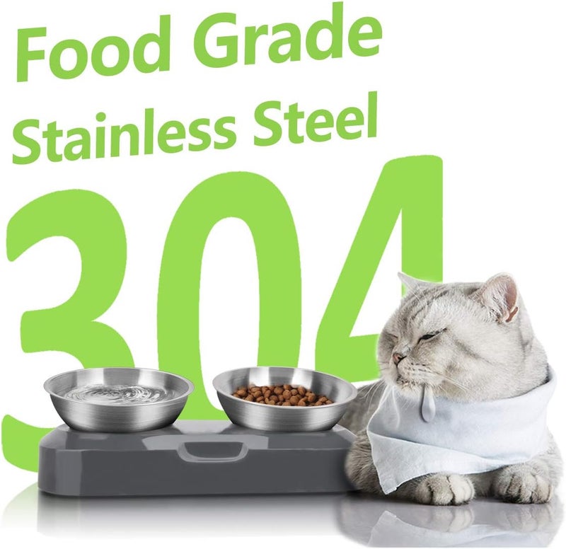 AYADA Stainless Steel Cat Food Bowl, 15-Angle, Ergonomic Design Reduces Vomiting - Image 5