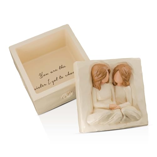 Eremaoy Best Friend Birthday Gifts for Women Forever Friends Friendship Gifts for Women Valentines Gift for Sister Sculpted HandPainted Jewelry Keepsake Box - Image 1