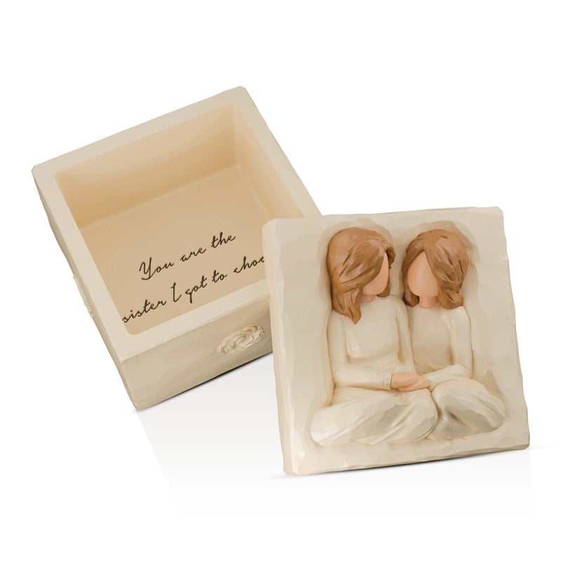 Eremaoy Best Friend Birthday Gifts for Women Forever Friends Friendship Gifts for Women Valentines Gift for Sister Sculpted HandPainted Jewelry Keepsake Box - Image 2
