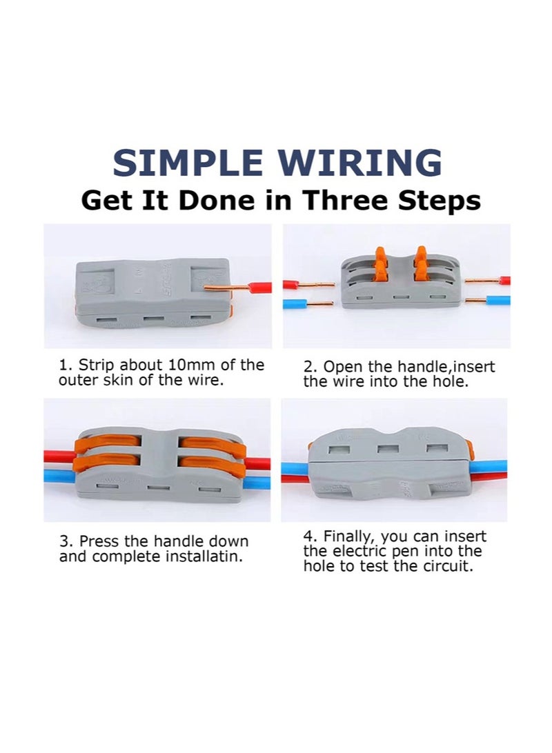 kashemano Quick Lever Wire Connectors 100PC Set Universal Quick Push-in - Image 3