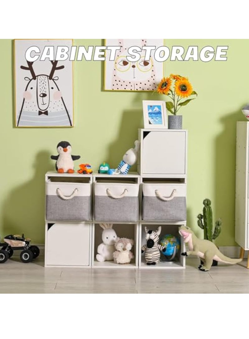 Arabest 3 Pack Collapsible Storage Bins for for Organizing Toys, 41*31*20 Cm Storage Basket,Books, Shelves, Closet, Fabric Storage for Gift Closet Linen Organization (White & Grey) - Image 5