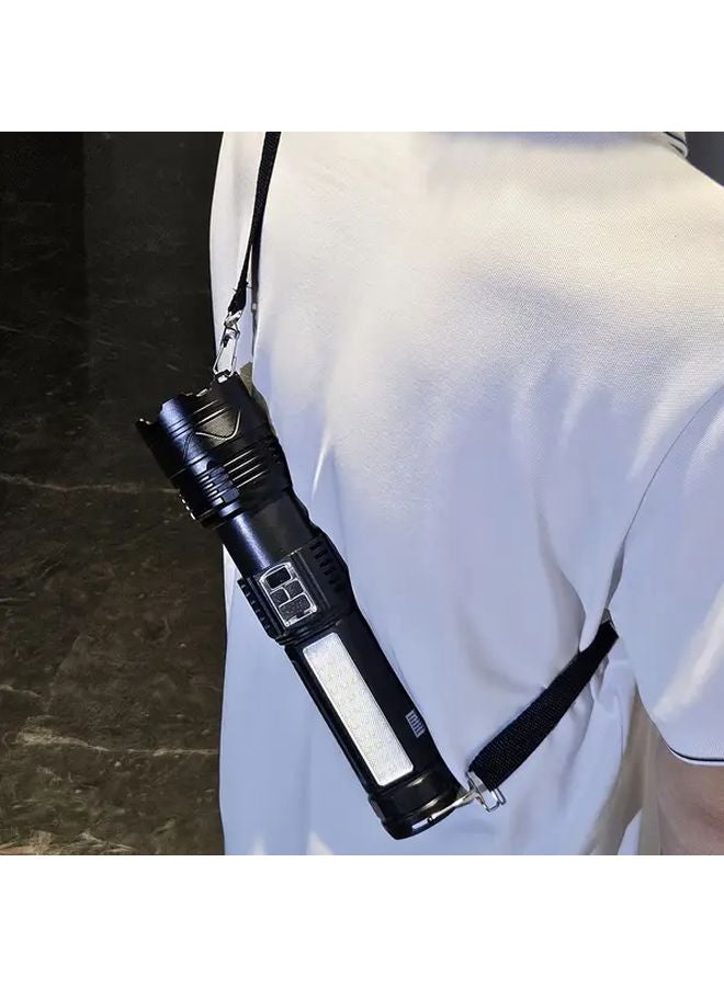 Black Outdoor LED Tactical Flashlight Power Bank USB Rechargeable For Camping Survival - Image 5