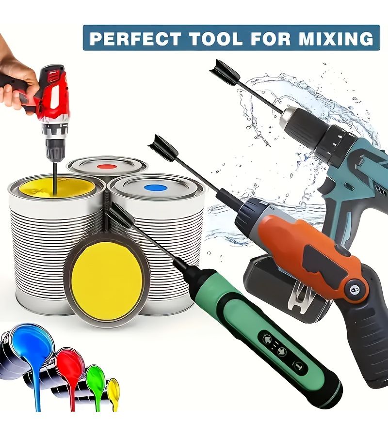 22cm Black Reusable Paint Stirrer for Epoxy Resin Mixing - Image 1