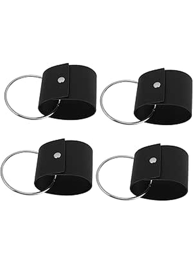 Leather Hook Towel Hooks 4 Pack Scarf Rack Glove Holder Home Travel - Image 1