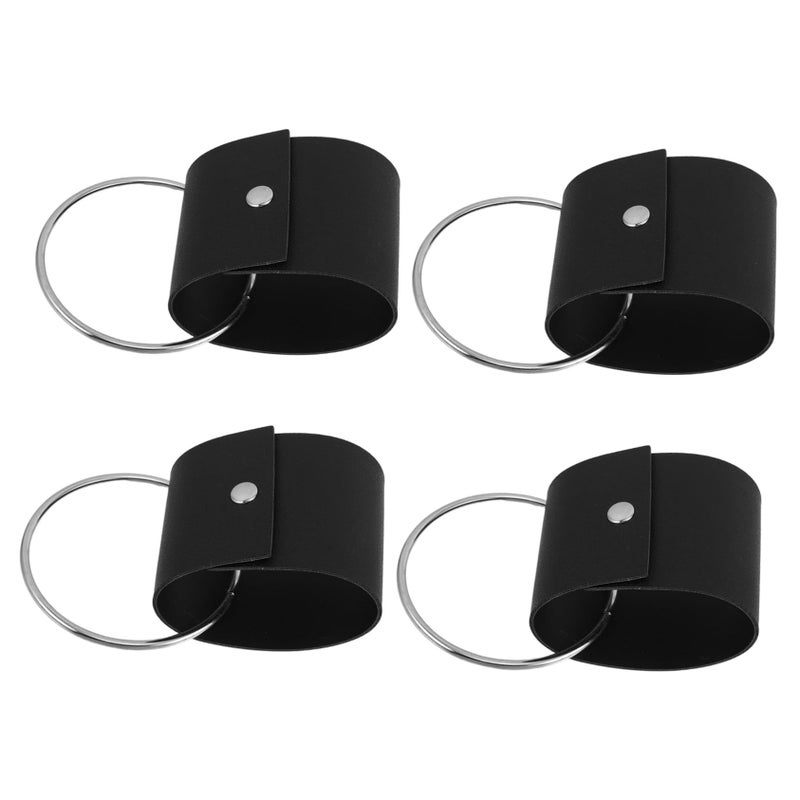 Leather Hook Towel Hooks 4 Pack Scarf Rack Glove Holder Home Travel - Image 2