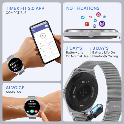 TIMEX Smart Neo 1.43"(3.6cm) AMOLED Display with BT Calling Smartwatch for Unisex - TWTXW1203T - Image 4