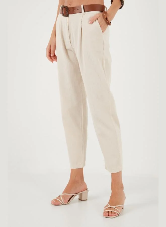 Lela Lela 100% Cotton Regular Fit Women's Trousers 673PY2007