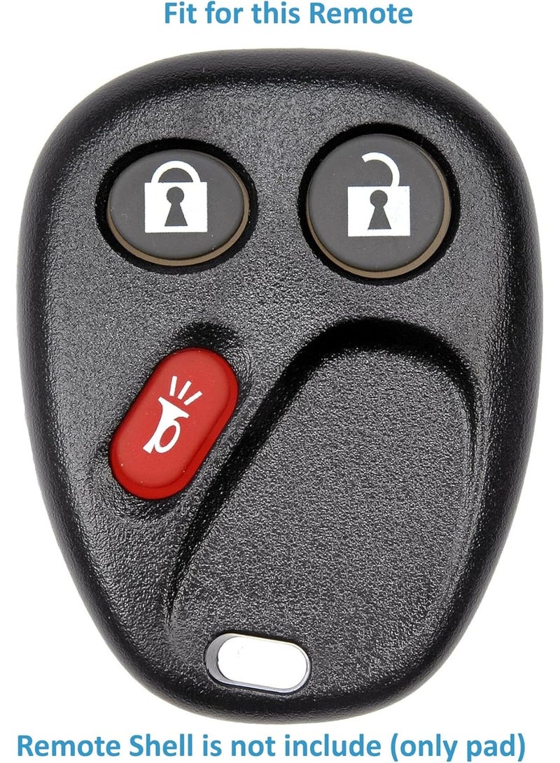 Arooma 3 Buttons Silicone Keyless Entry Remote Replacement Pad for GMC Sierra Yukon Saturn Vue Hummer H2 Chevrolet Avalanche Silverado Classic Body Style Suburban Tahoe Cadillac Escalade Grey/Red - Image 2