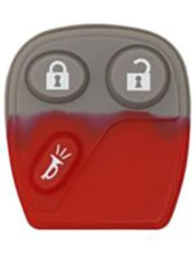 Arooma 3 Buttons Silicone Keyless Entry Remote Replacement Pad for GMC Sierra Yukon Saturn Vue Hummer H2 Chevrolet Avalanche Silverado Classic Body Style Suburban Tahoe Cadillac Escalade Grey/Red - Image 4