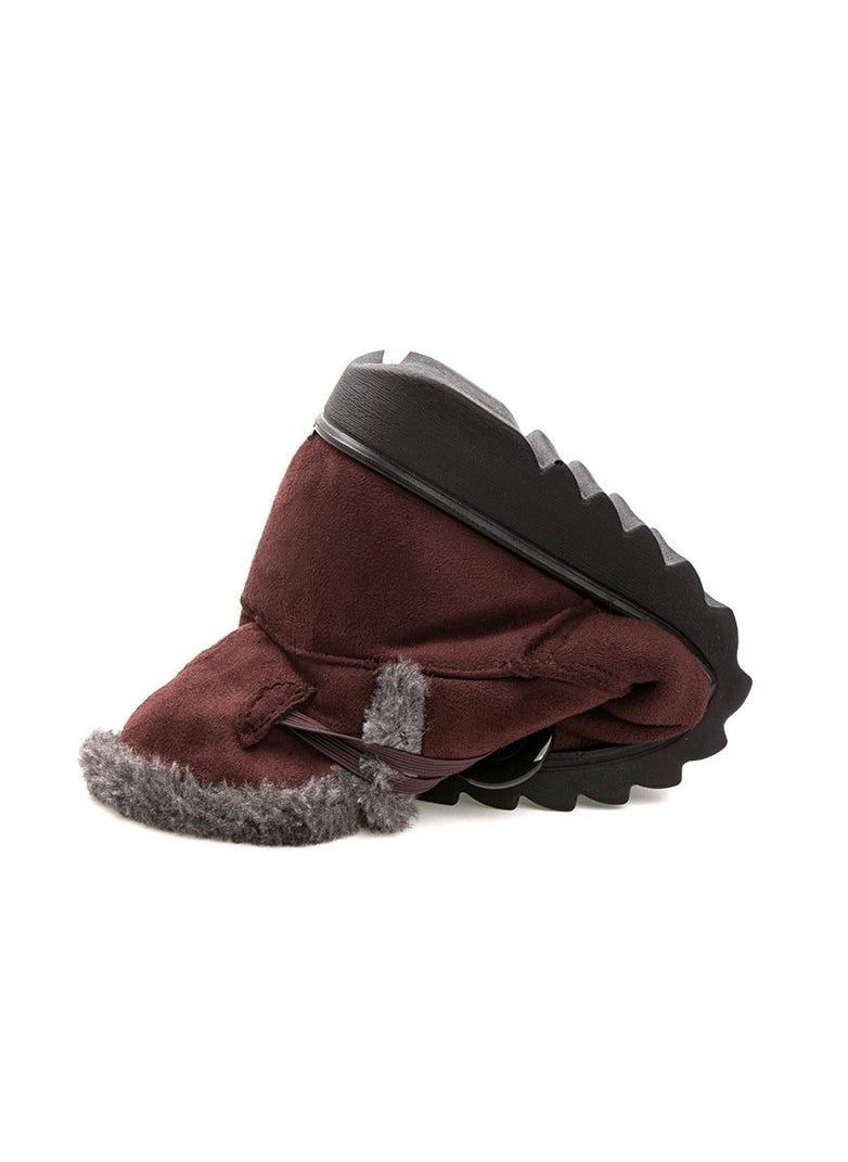 Loquat Women's Cotton Shoes, Warm Cotton Boots Brown  - Image 2