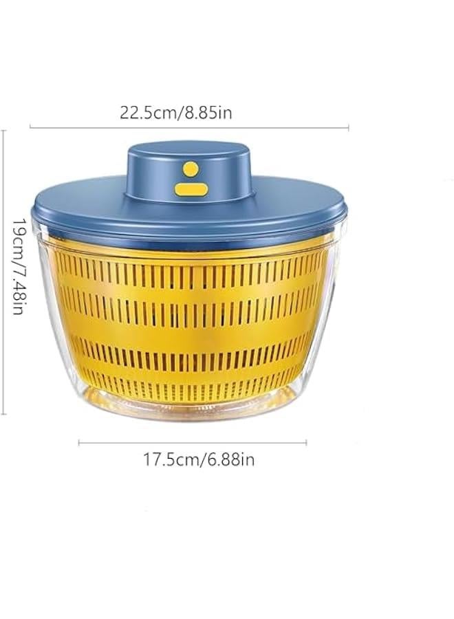 هوكور سبينر كبير للسلطة من ساب وولف - سبينر خس، غسالة فواكه، مجفف فواكه دوارة، مجفف فواكه، منظف فواكه، مجفف سلطة، مجفف سلطة دوار للخضروات، اصفر - Image 2