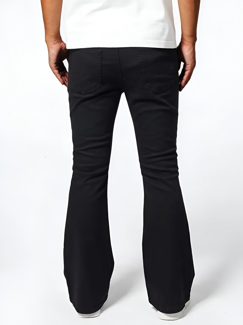 Ben Martin Men’s Bell Bottom Jeans || Bootcut Denim Pants || Wide Leg Flared Jean's for Men || High Waist Stretchable Retro Fit || Cotton Jean for College Casual Black, Size 36 (1) - Image 5