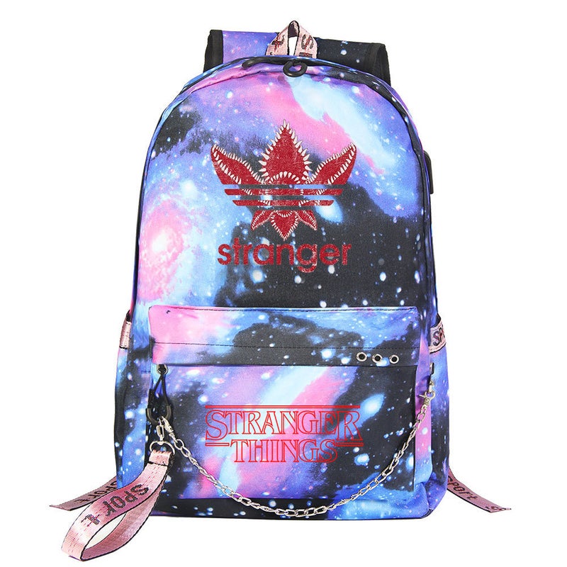 Selling American Tv Series Strange Story Printed Usb Teenage Student Schoolbag Unisex Casual Travel Backpack - Image 2
