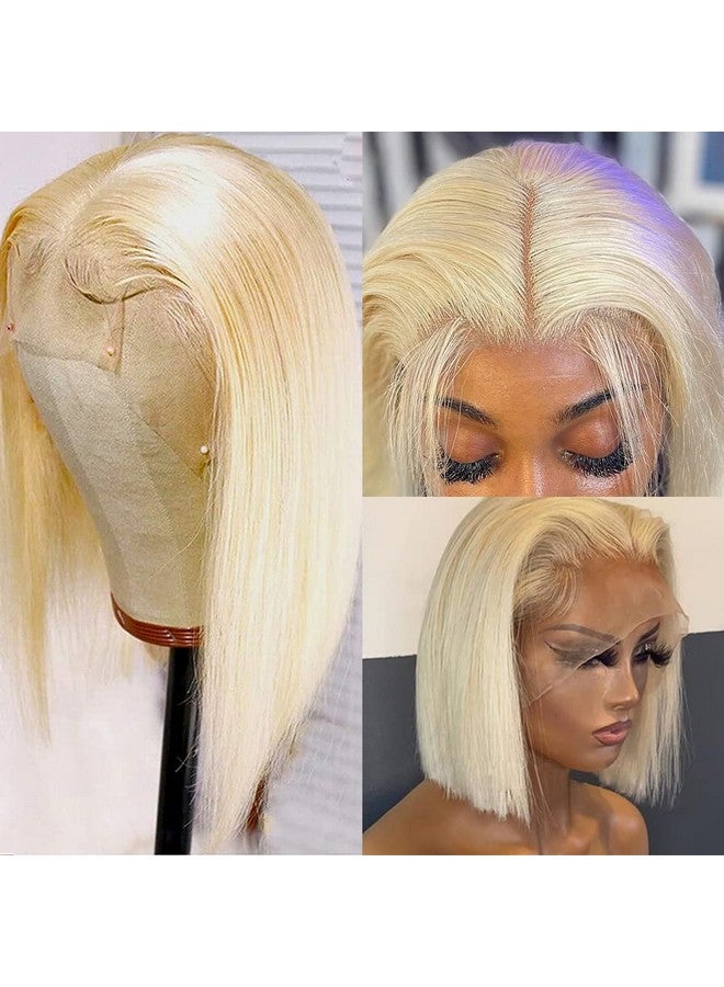 Royal Lady 613 Blonde Short Bob Wig Human Hair 13X4 Hd Lace Front Wigs For Women 150% Density Brazilian Virgin 613 Lace Front Human Hair Straight Bob Wig Pre Plucked With Baby Hair (12 Inch) - Image 3