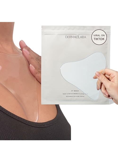 Dermaclara Dermaclara Chest Wrinkle Patch  Silicone Chest Patches for Wrinkles Reusable Chest Wrinkle Pads Overnight Scar Treatment for Pregnancy Stretch Marks Skin Repair Up to 30 Uses  1 Patch 