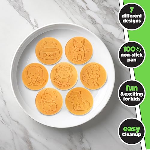 CucinaPro Puppy Friends Mini Pancake Pan- Make 7 Unique Flapjacks- Nonstick Griddle w Long Handle for Breakfast Pup Animal Fun & Easy Cleanup Fun Dog Related Gift for Kids & Adults, Boys Girls, Party Treat - Image 3