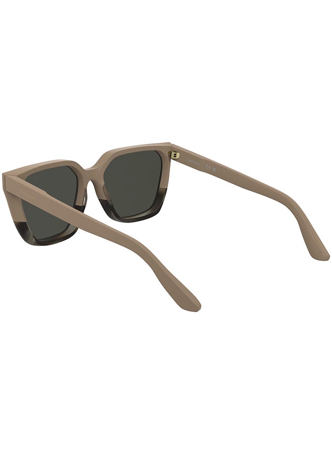 CALVIN KLEIN نظارات شمسية كاملة الإطار من أسيتات كالفن كلاين CK25500S 5716 (602) وردي/قرن الورد - Image 2