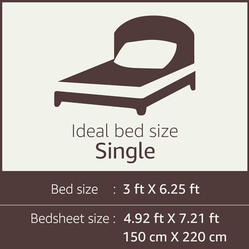 STARNSTYLE Premium 160 TC Ezyption Cotton Bedsheet for Single Bed with 1 Pillow Covers Oat - Image 2