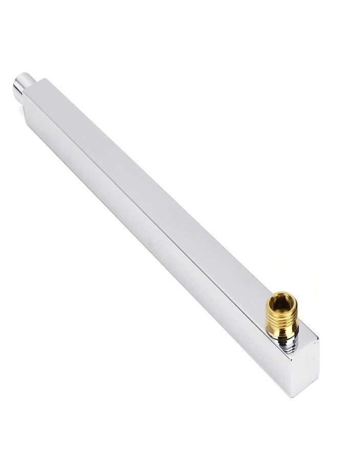 BATH GURU Heavy Duty Stainless Steel Bathroom Shower Arm Chrome Plated Brass Thread Overhead Shower Arm Extension Square (18 INCH) - Image 1