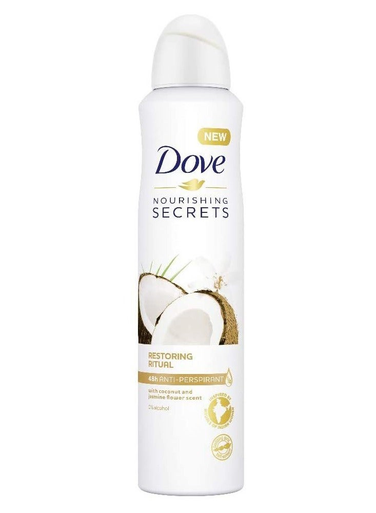 Dove Women Coconut Antiperspirant Deodorant Spray 150ml Pack of 6 - Image 2