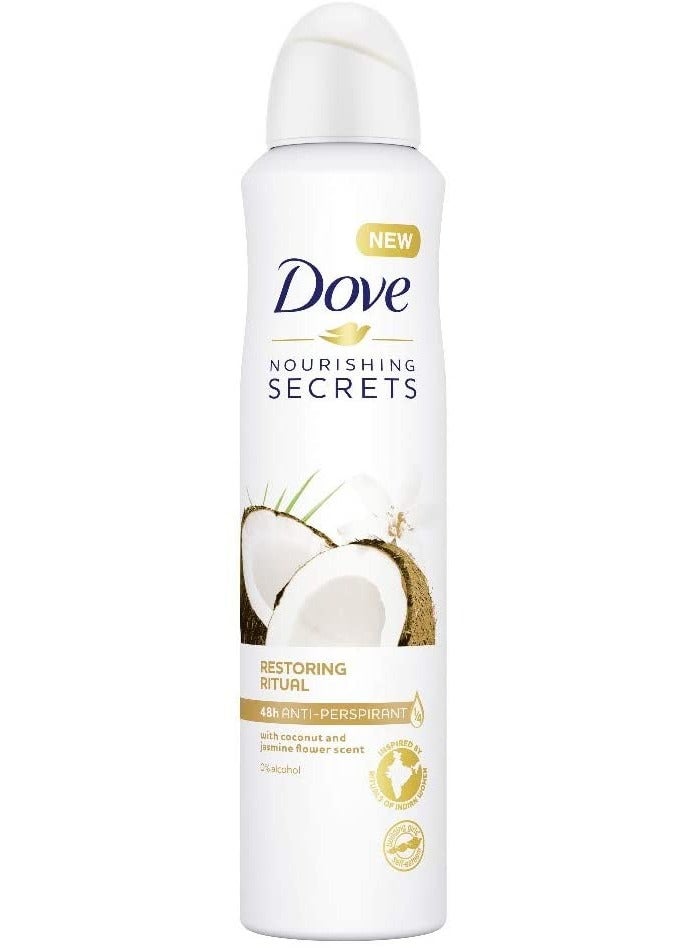 Dove Women Coconut Antiperspirant Deodorant Spray 150ml Pack of 6 - Image 3