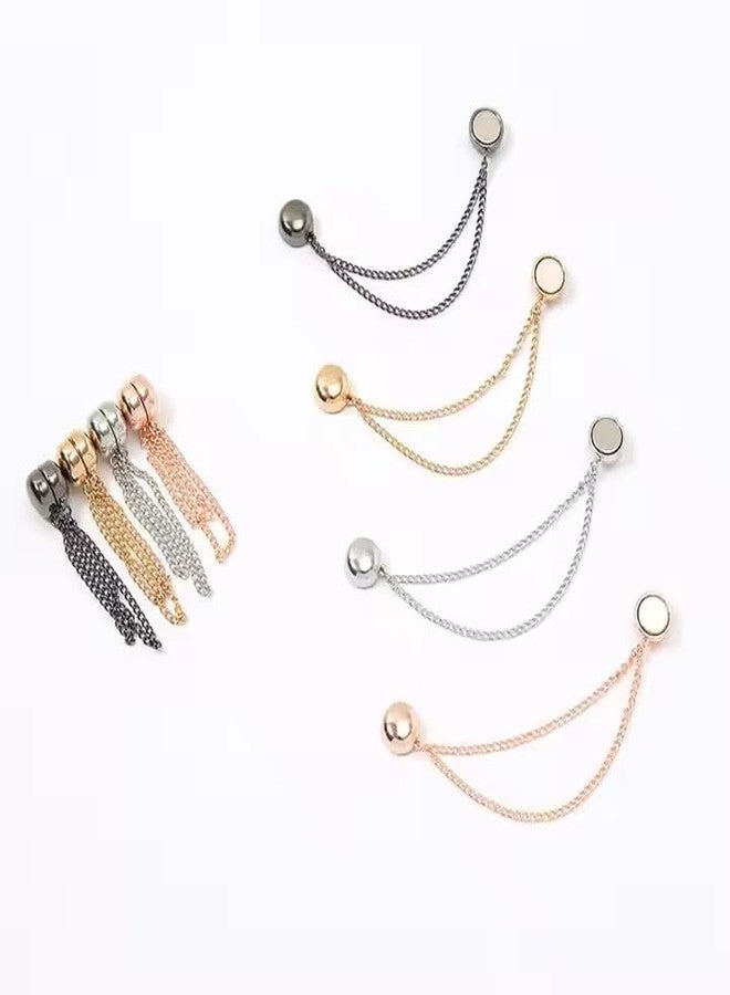 DNESHY Magnetic Clothing Clips, Multi-Function Clothing Clips, Metal Pin Less Brooch Clothes Hijab Magnets Chain Cuff Holder T-Shirt Hems Collar Shirt Trousers, Hats, Headwraps, Hairbands, and More. - Image 2