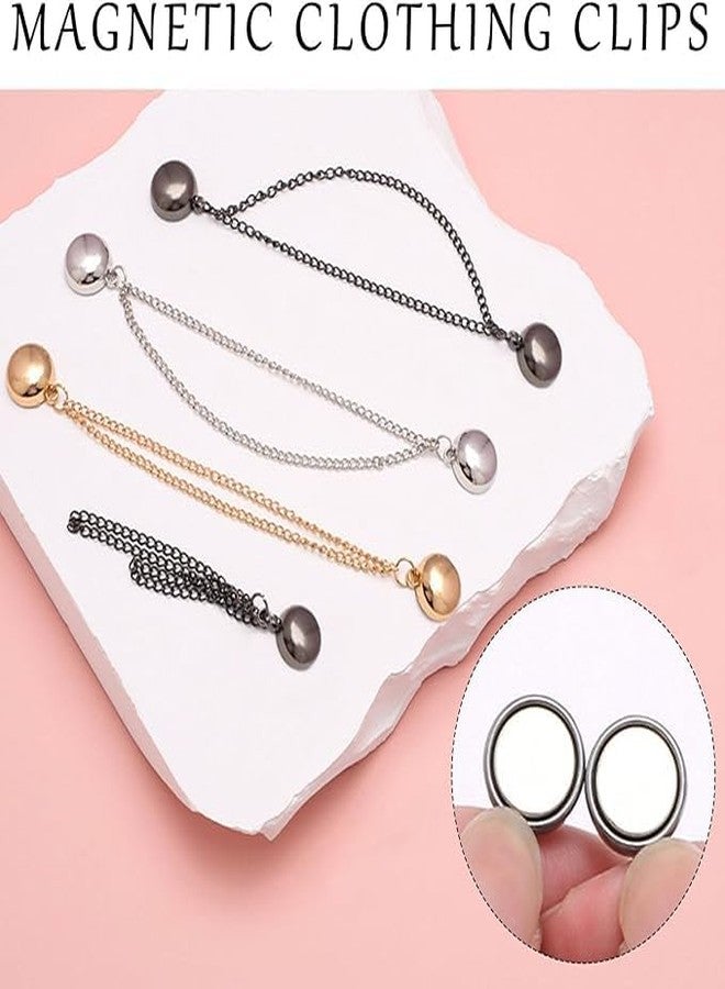 DNESHY Magnetic Clothing Clips, Multi-Function Clothing Clips, Metal Pin Less Brooch Clothes Hijab Magnets Chain Cuff Holder T-Shirt Hems Collar Shirt Trousers, Hats, Headwraps, Hairbands, and More. - Image 5
