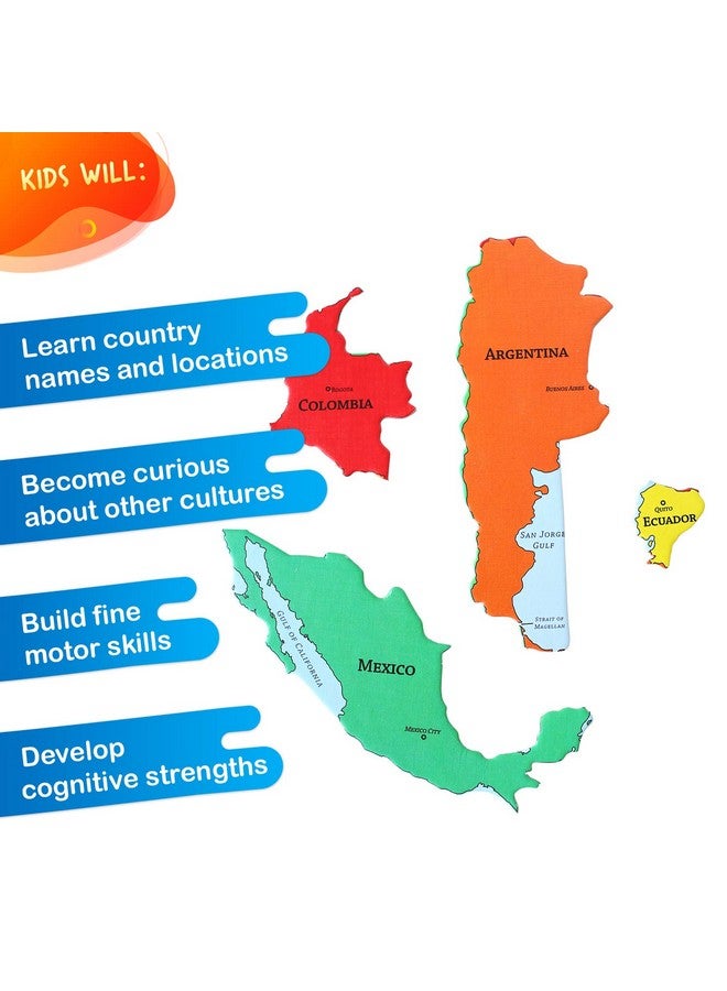Geotoys Geopuzzle Latin America Educational Kid Toys For Boys And Girls 50 Piece Geography Jigsaw Puzzle Jumbo Size Kids Puzzle Ages 4 And Up - Image 5