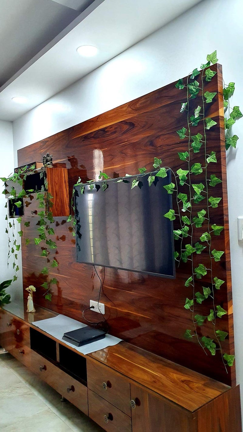 BS AMOR Wall Hanging Artificial Creeper Pack of 5 Strings (Length 6 Feet, Grape Leaf) - Image 4