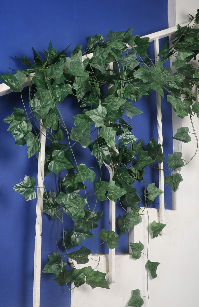 BS AMOR Wall Hanging Artificial Creeper Pack of 5 Strings (Length 6 Feet, Grape Leaf) - Image 5