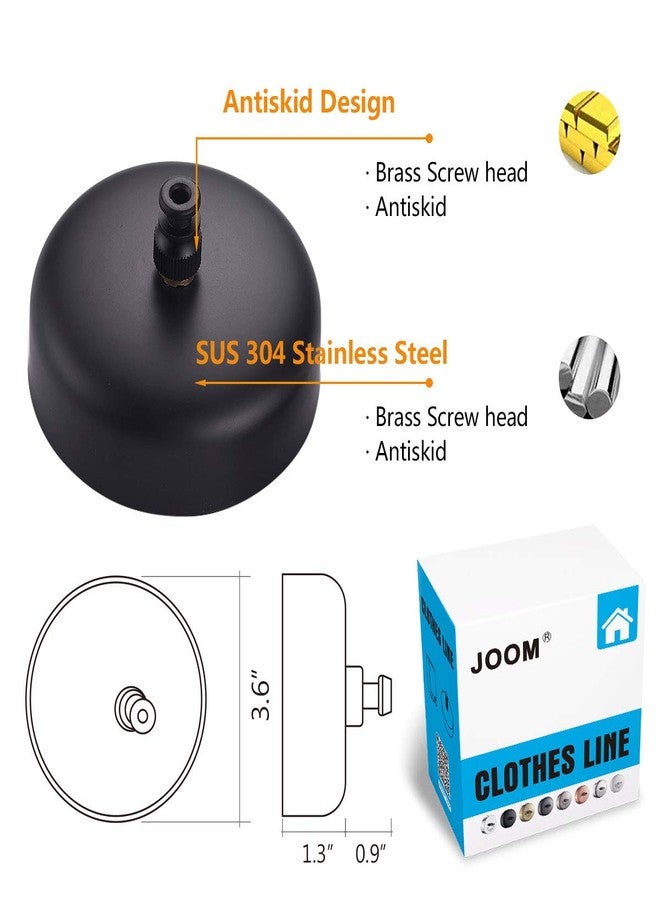 JOOM Retractable Clothesline Stainless Steel Heavy Duty 9Feet(MAX) for Hanging Drying in Bathroom Laundry Hotels, Chrome Finish,Round Style (Black) - Image 3