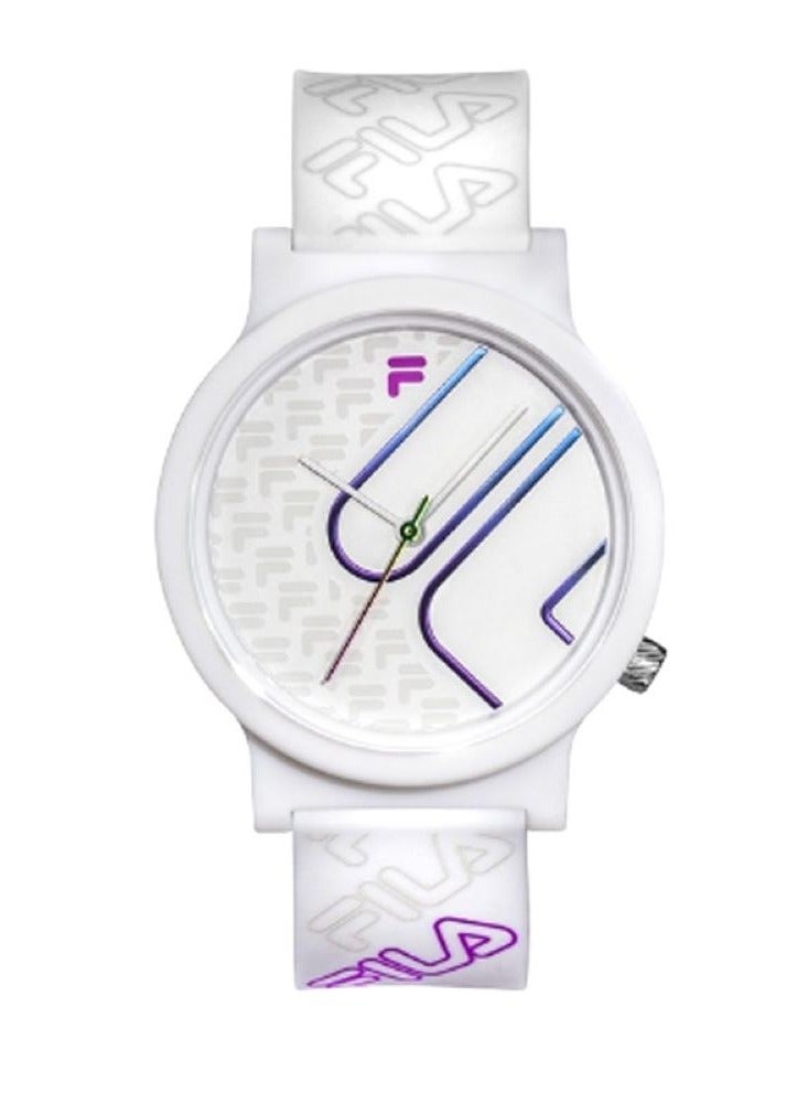 فيلا ساعة فيلا ستايل للجنسين بحزام سيليكون أبيض، مقاس 41 ملم - Image 1