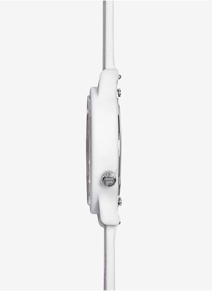 FILA Fila Style Unisex Analog ABS Case, White Silicone Strap, 38-320-201, size 41mm