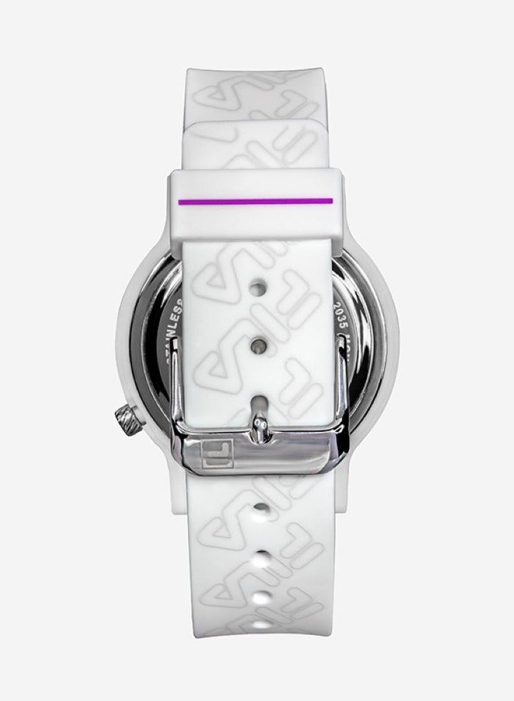 فيلا ساعة فيلا ستايل للجنسين بحزام سيليكون أبيض، مقاس 41 ملم - Image 4