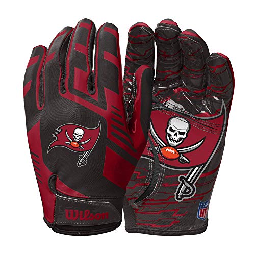 Wilson NFL Stretch Fit Football Gloves - Youth, Tampa Bay Buccaneers - Image 1
