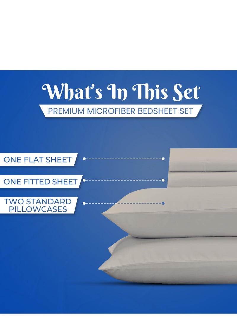Premium Beige Twin Sheets Set - 1800 TC Series 3 Piece Bed Sheets - Soft Brushed Microfiber Fabric - 16 Inches Deep Pockets Sheets Wrinkle Free & Fade Resistant by Infinitee Xclusives