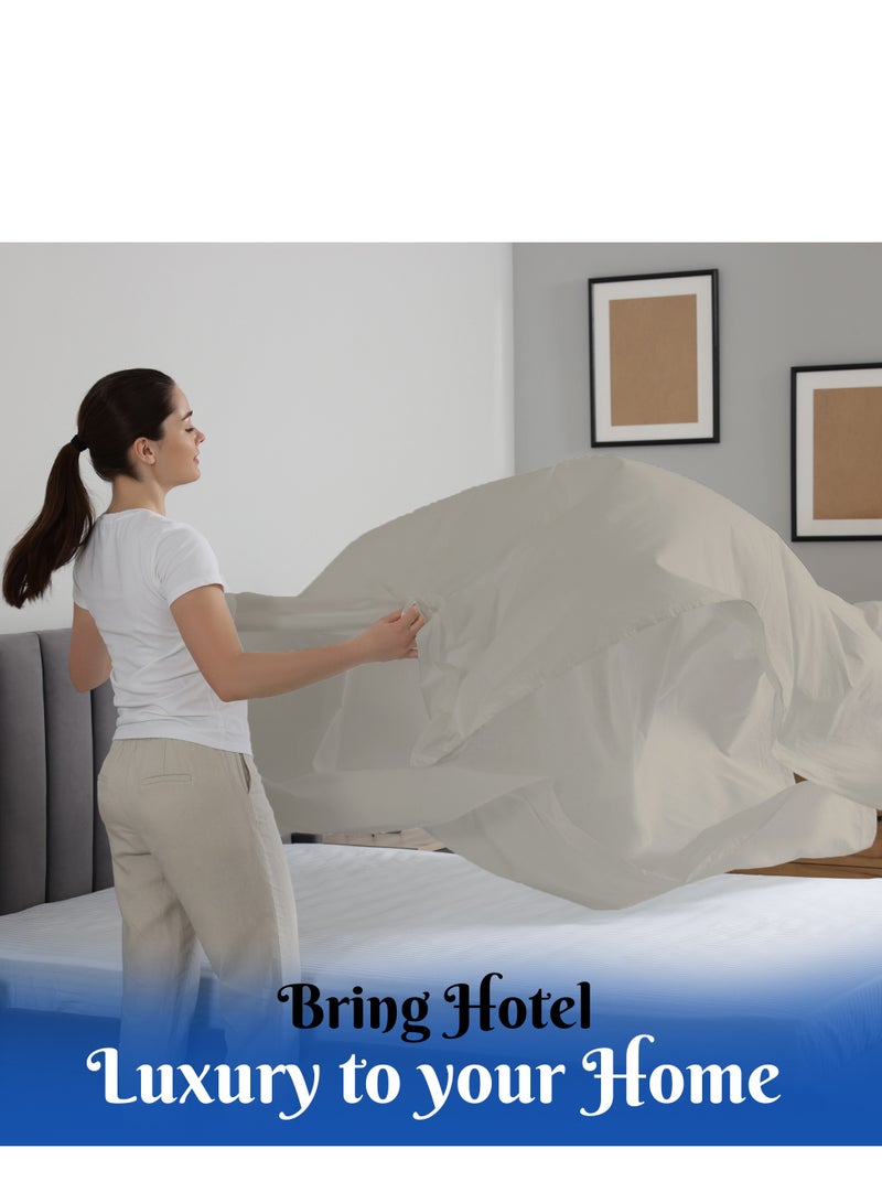 Premium Beige Twin Sheets Set - 1800 TC Series 3 Piece Bed Sheets - Soft Brushed Microfiber Fabric - 16 Inches Deep Pockets Sheets Wrinkle Free & Fade Resistant by Infinitee Xclusives