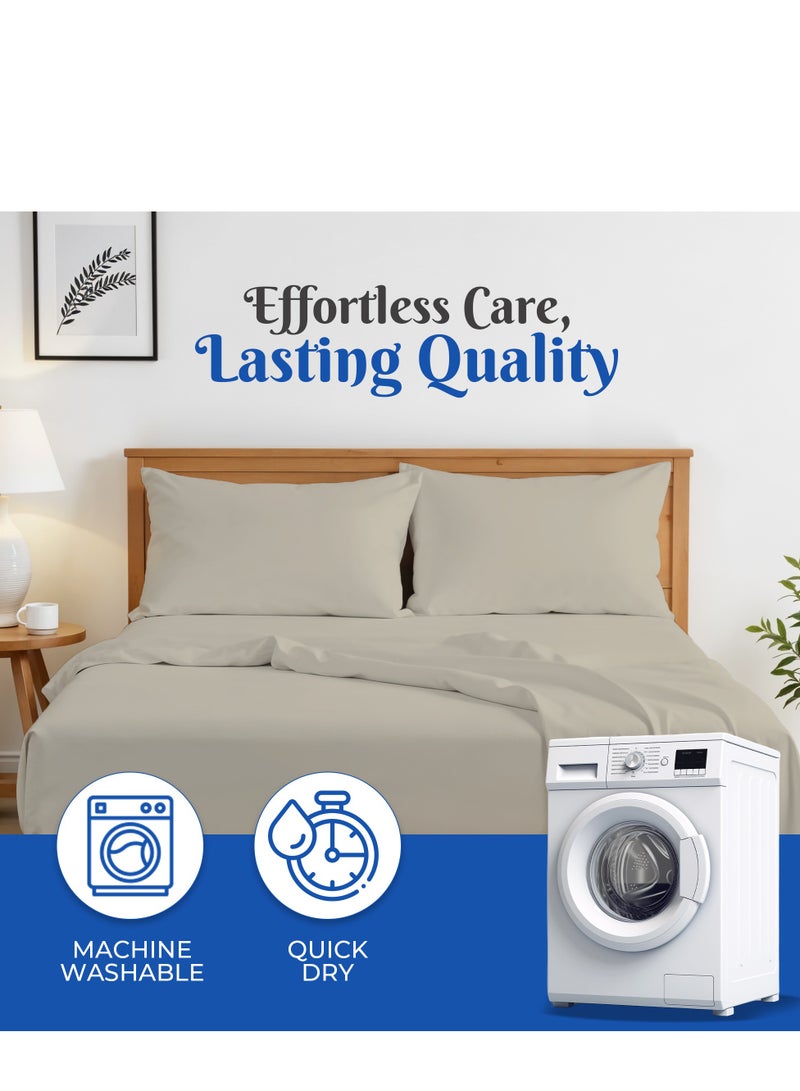 Premium Beige Twin Sheets Set - 1800 TC Series 3 Piece Bed Sheets - Soft Brushed Microfiber Fabric - 16 Inches Deep Pockets Sheets Wrinkle Free & Fade Resistant by Infinitee Xclusives