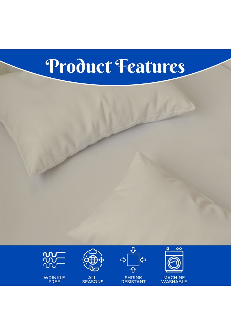 Premium Beige Twin Sheets Set - 1800 TC Series 3 Piece Bed Sheets - Soft Brushed Microfiber Fabric - 16 Inches Deep Pockets Sheets Wrinkle Free & Fade Resistant by Infinitee Xclusives