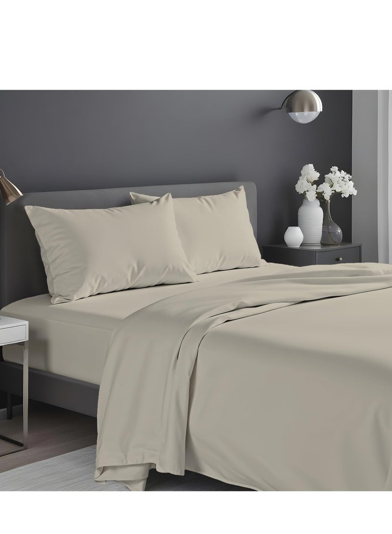 Premium Beige Twin Sheets Set - 1800 TC Series 3 Piece Bed Sheets - Soft Brushed Microfiber Fabric - 16 Inches Deep Pockets Sheets Wrinkle Free & Fade Resistant by Infinitee Xclusives