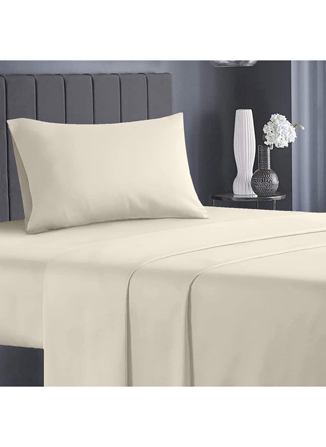 Infinitee Xclusives Premium Beige Twin Sheets Set - 1800 TC Series 3 Piece Bed Sheets - Soft Brushed Microfiber Fabric - 16 Inches Deep Pockets Sheets Wrinkle Free & Fade Resistant by Infinitee Xclusives 