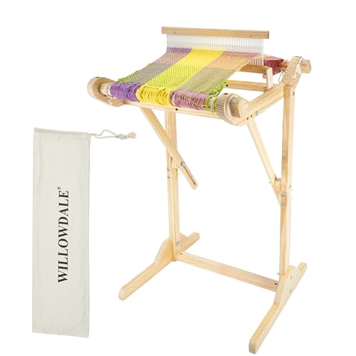 WILLOWDALE 16 Inches Rigid Heddle Loom with Stand, Weaving Loom Kit with Shed Stick, Wooden Multi-Craft Weaving Loom for Adults, Threads Warping Frame with Pegs and Yarn Stand, Frame Loom for Beginner - Image 1