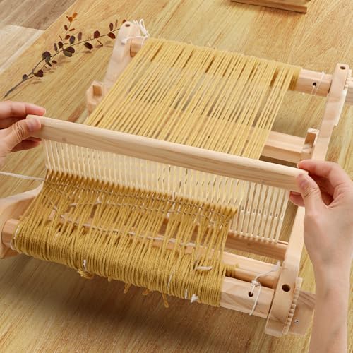 WILLOWDALE 16 Inches Rigid Heddle Loom with Stand, Weaving Loom Kit with Shed Stick, Wooden Multi-Craft Weaving Loom for Adults, Threads Warping Frame with Pegs and Yarn Stand, Frame Loom for Beginner - Image 5
