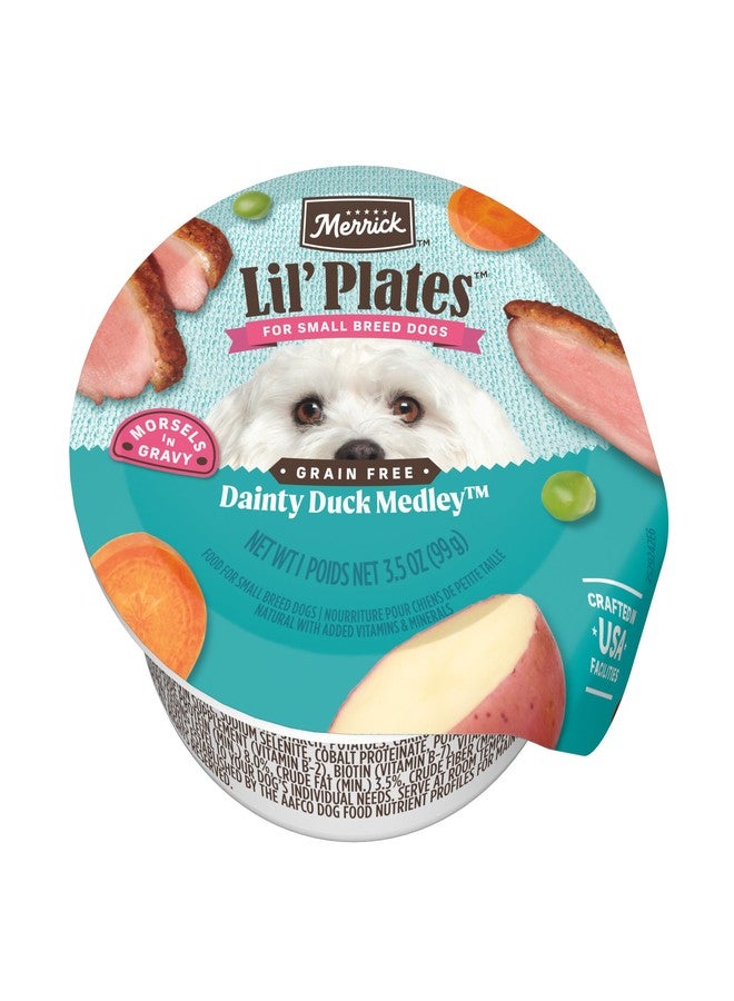 ميريك ليل بليتس، طعام رطب طبيعي للكلاب الصغيرة، خالٍ من الحبوب والغلوتين، بنكهة البط الناعمة واللذيذة - (عبوة من 12) علبة سعة 3.5 أونصة. - Image 1