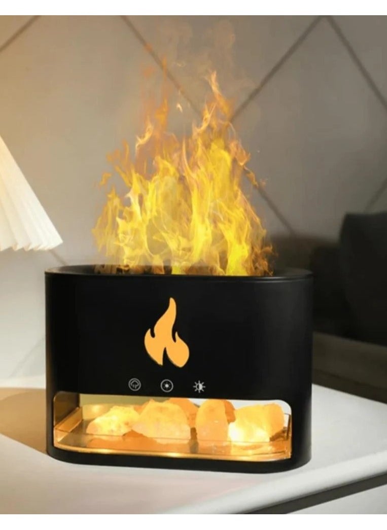 Denx - "Aromatic Himalayan Salt Stone Flame Effect Diffuser for Distinctive Lighting by DENX, 3.5W Power - DX2510" - Image 1