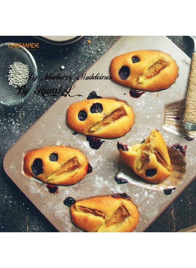 شيف ميد صينية مادلين غير لاصقة 6 قوالب توزيع حرارة متوازن لنتائج مثالية – قالب خبز قوي وسهل التنظيف لتحضير المادلين والكعكات الصغيرة – موديل WK9029 - Image 4