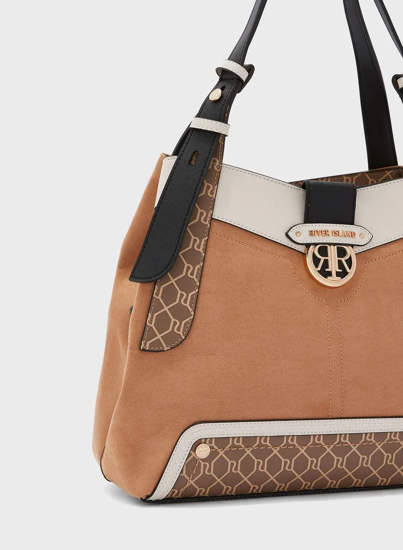 RIVER ISLAND Triple Compartment Hobo