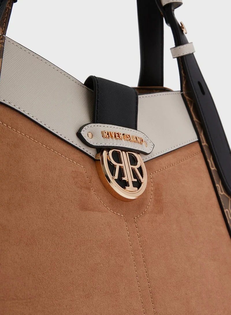 RIVER ISLAND Triple Compartment Hobo