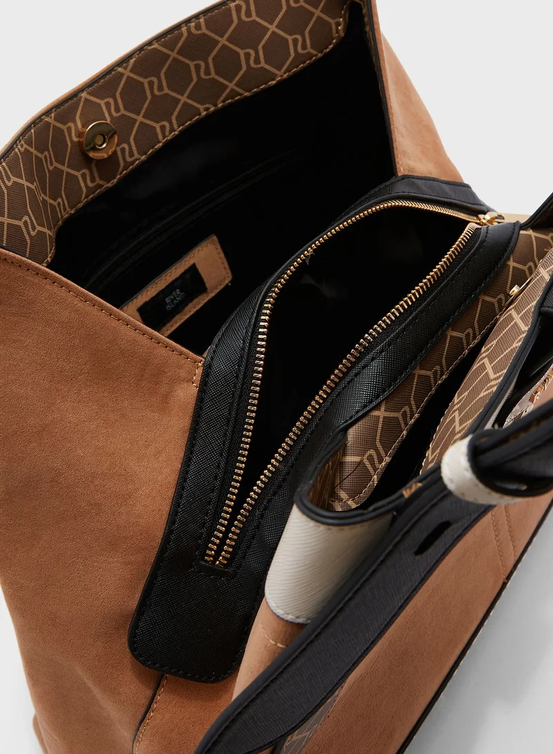 RIVER ISLAND Triple Compartment Hobo